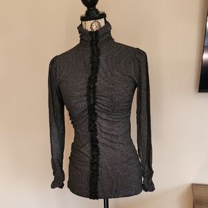 Vertigo Paris Black and Gray Ruched Top